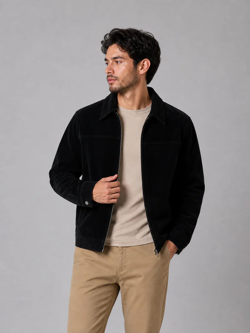 Jacket Suede Casual - Black