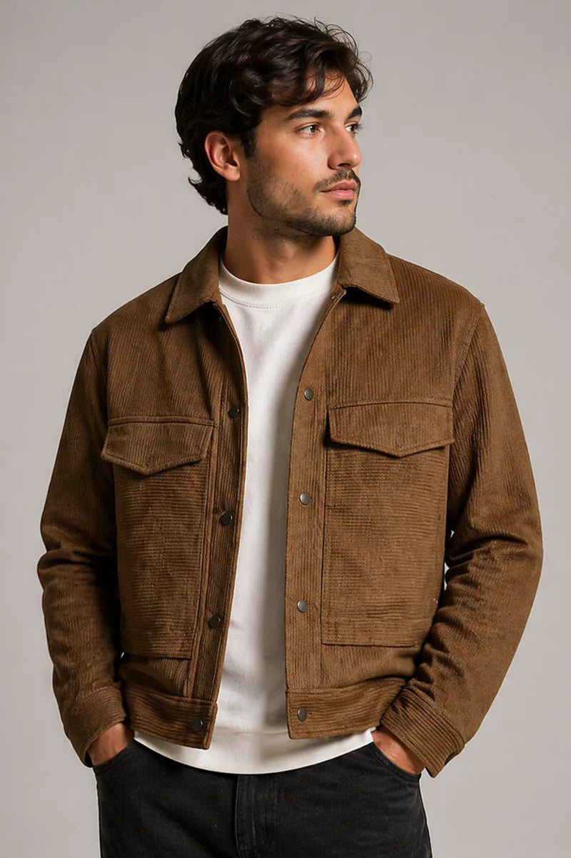 Jacket Velvet Casual - Black