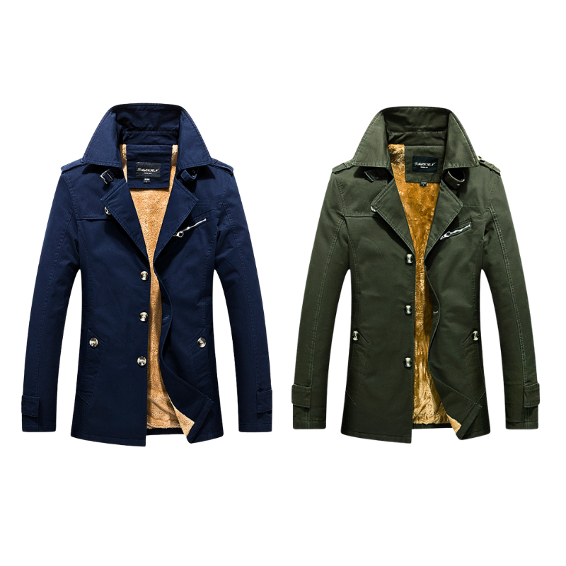 Miller Cotton Jacket Duo Set - Navy Blue/Green