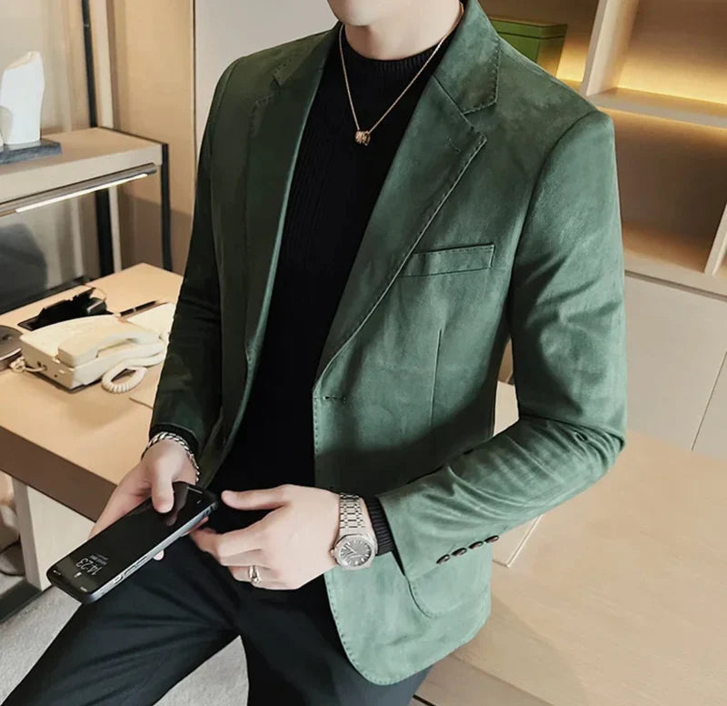 Blazer Suede Slim Fit - Green