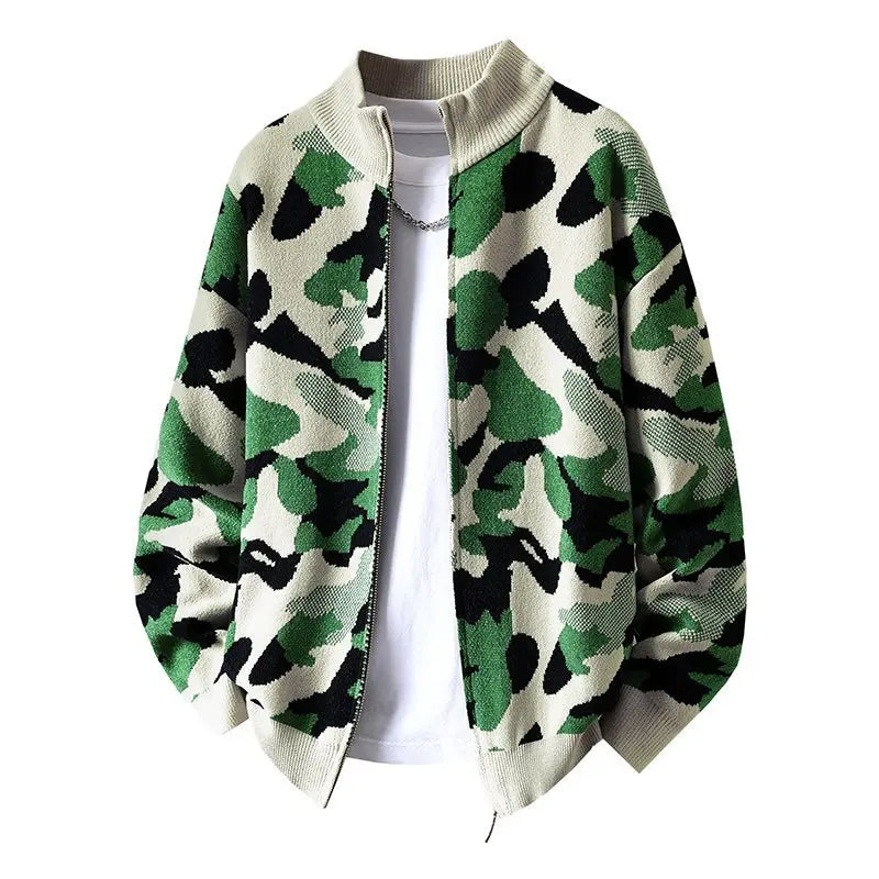 Cardigan Camo Knit - Blue