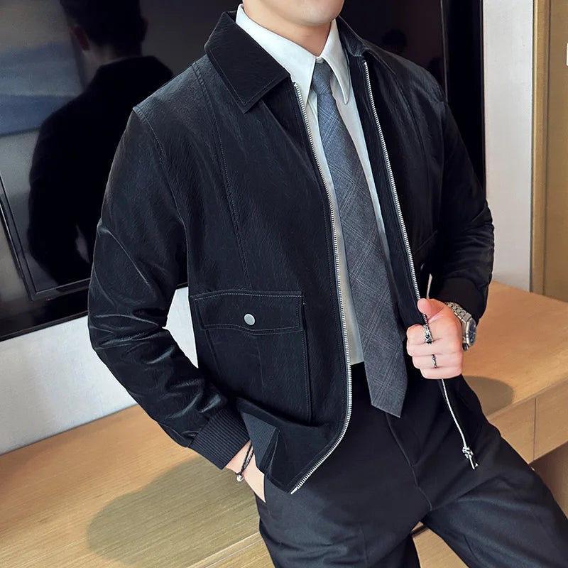 Jacket Slim Textured - Black