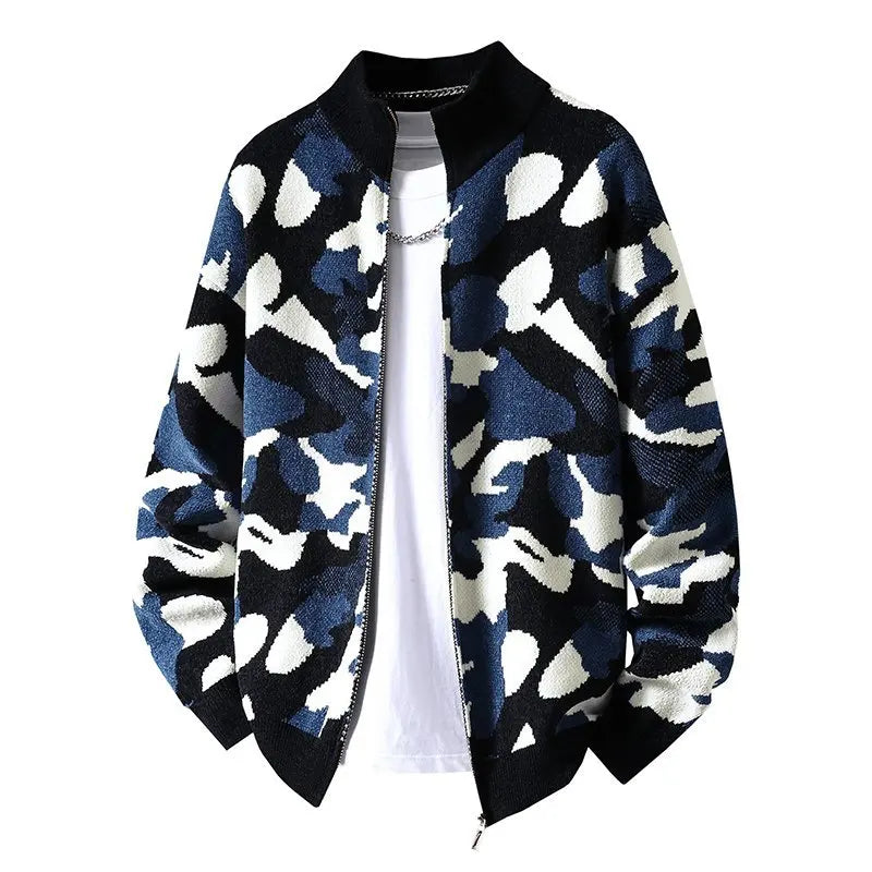 Cardigan Camo Knit - Blue