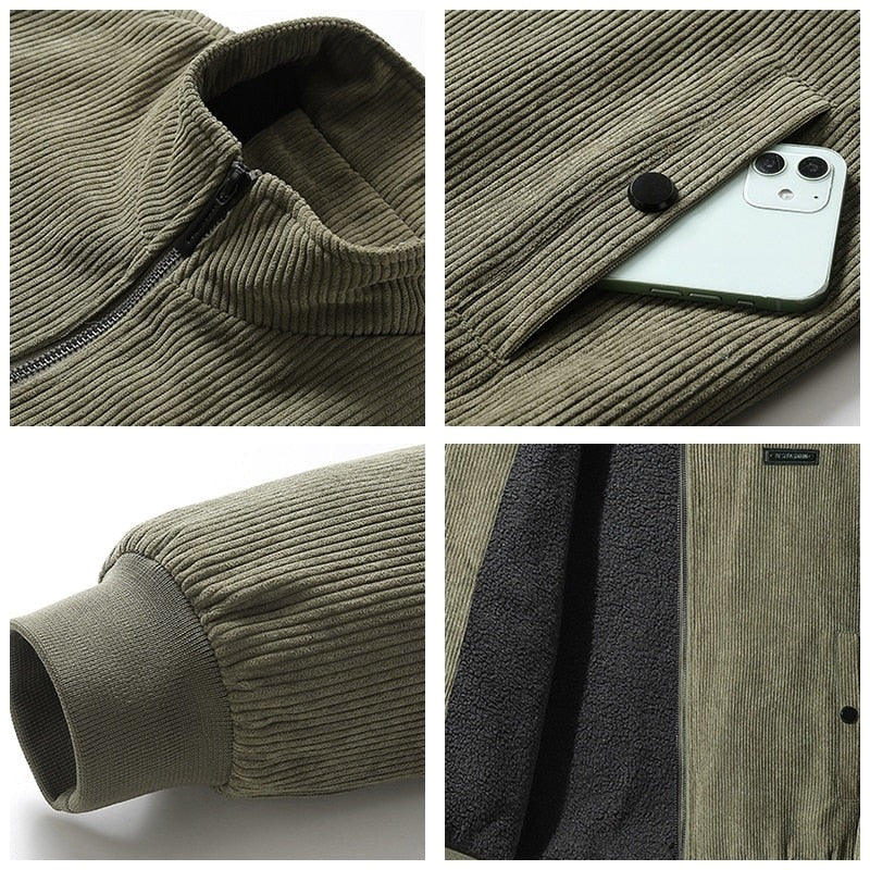 Thermal-Lined Corduroy Jacket – Green