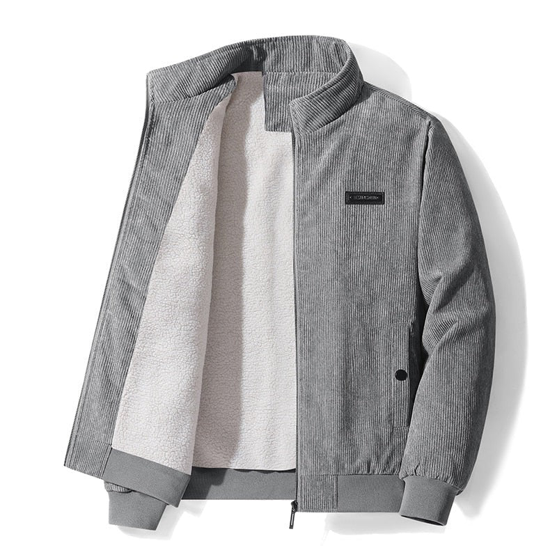Thermal-Lined Corduroy Jacket – Grey