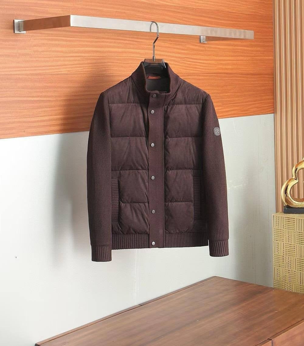 Quilted Knit Bomber Jacket – Espresso