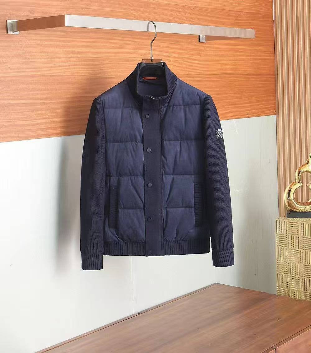 Quilted Knit Bomber Jacket – Midnight Navy