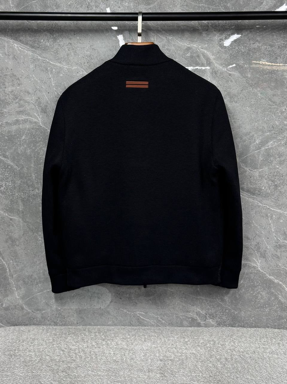 Wool Blend Quilted Jacket - Jet Black