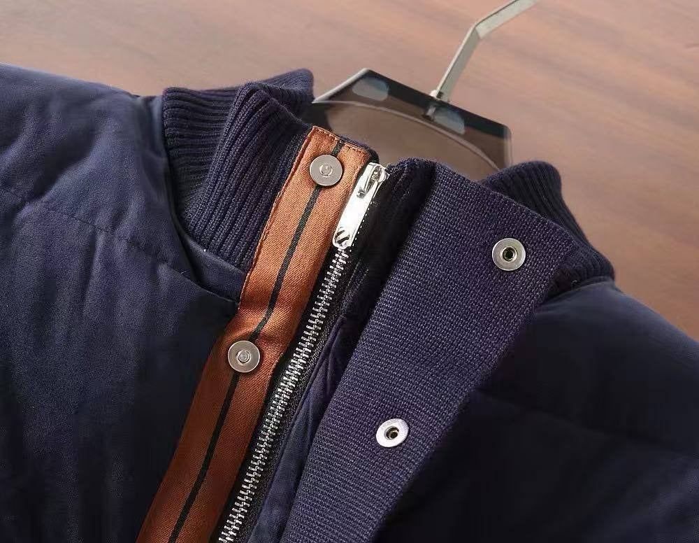 Quilted Knit Bomber Jacket – Midnight Navy