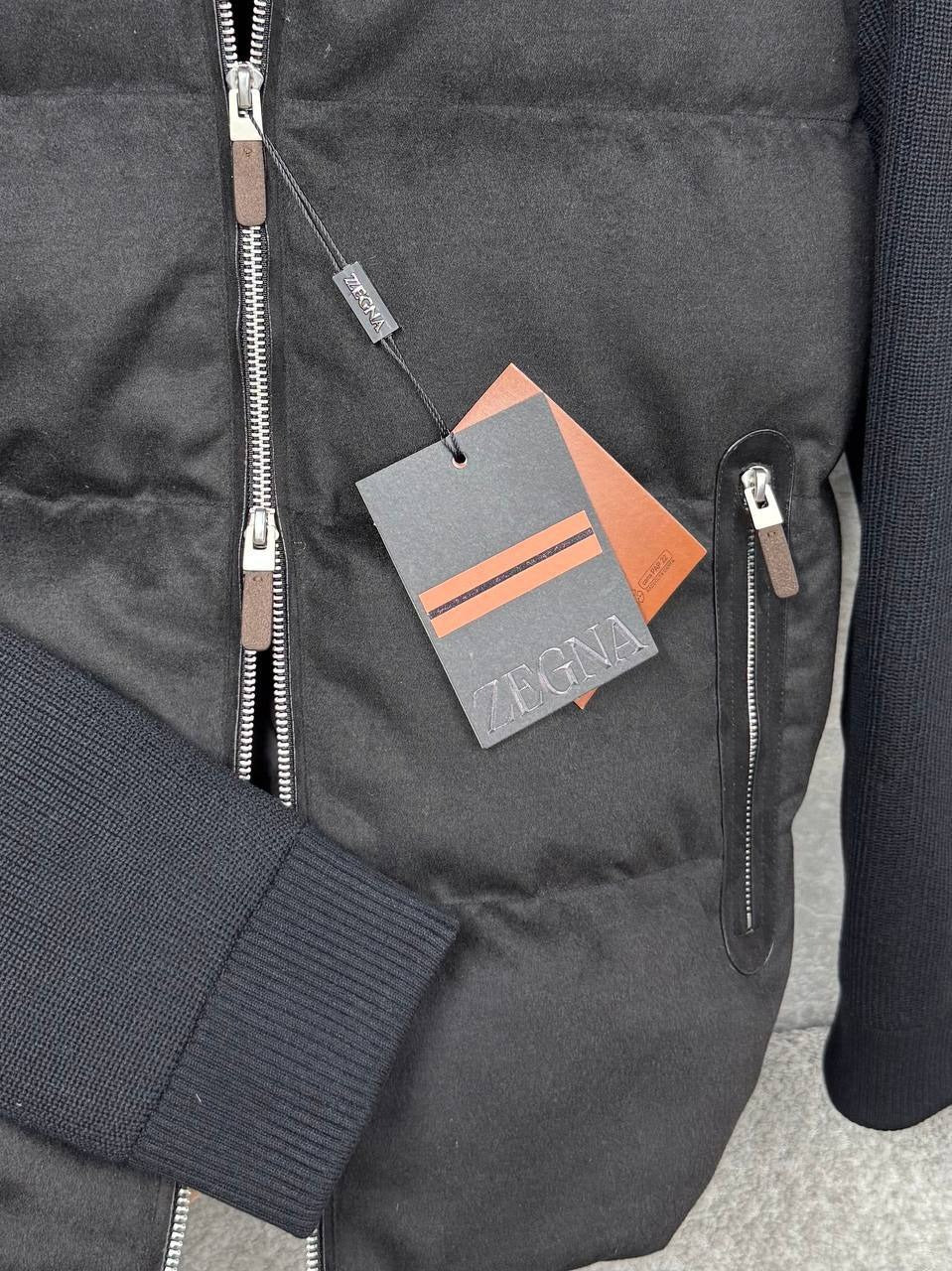 Wool Blend Quilted Jacket - Jet Black