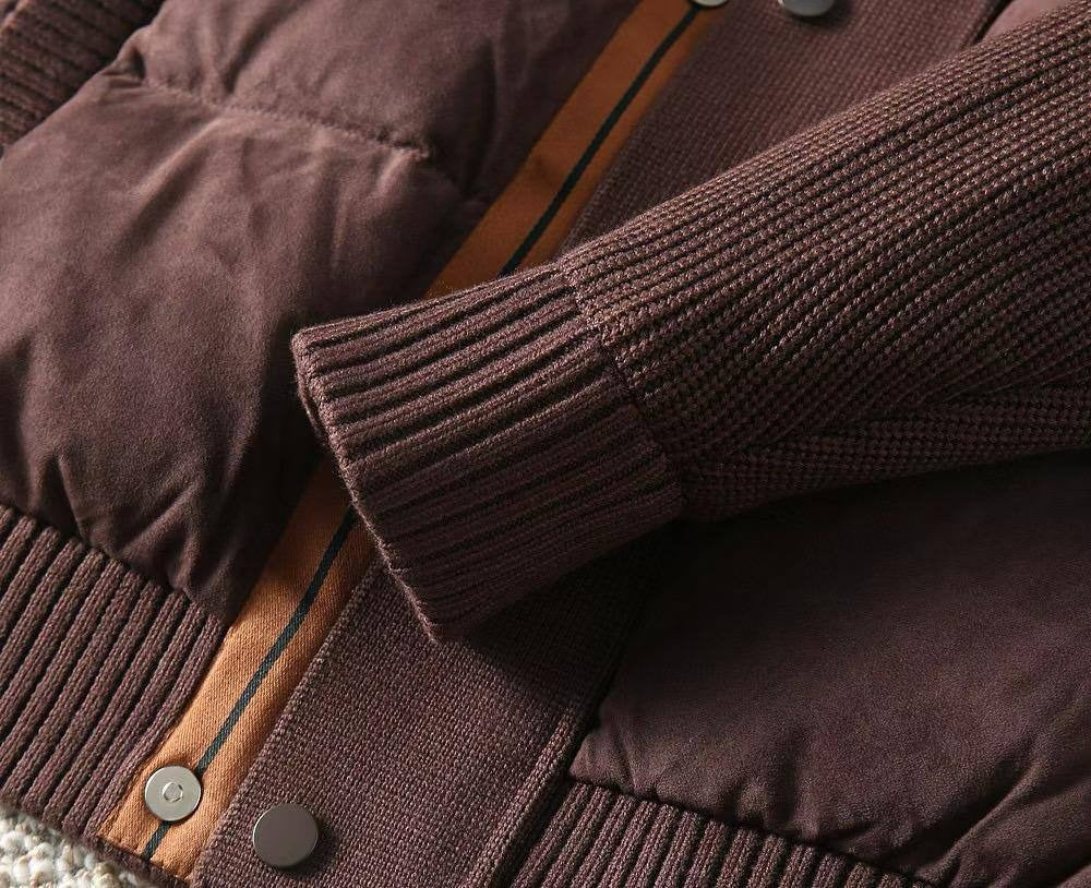 Quilted Knit Bomber Jacket – Espresso