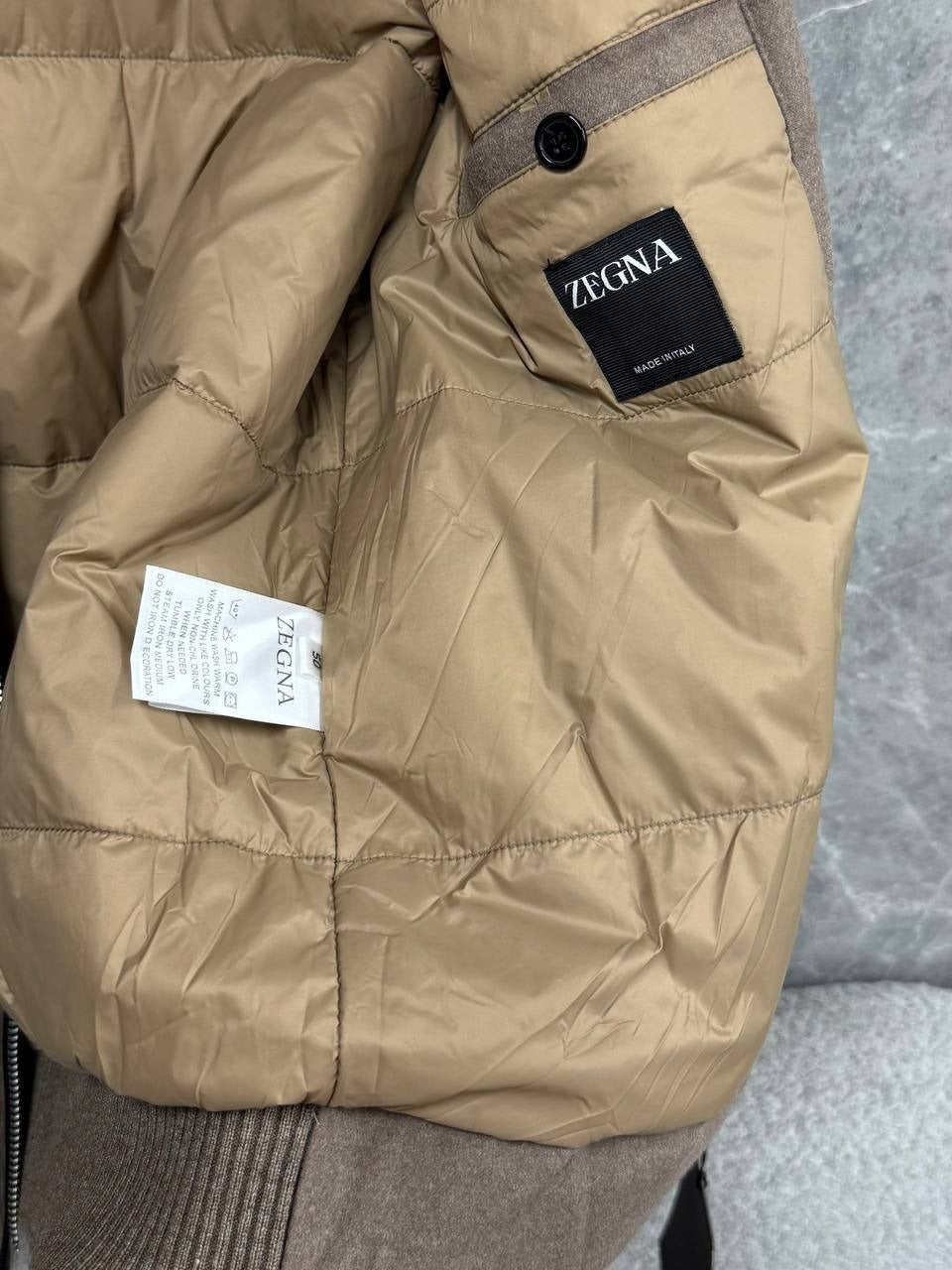 Wool Blend Quilted Jacket - Espresso Brown