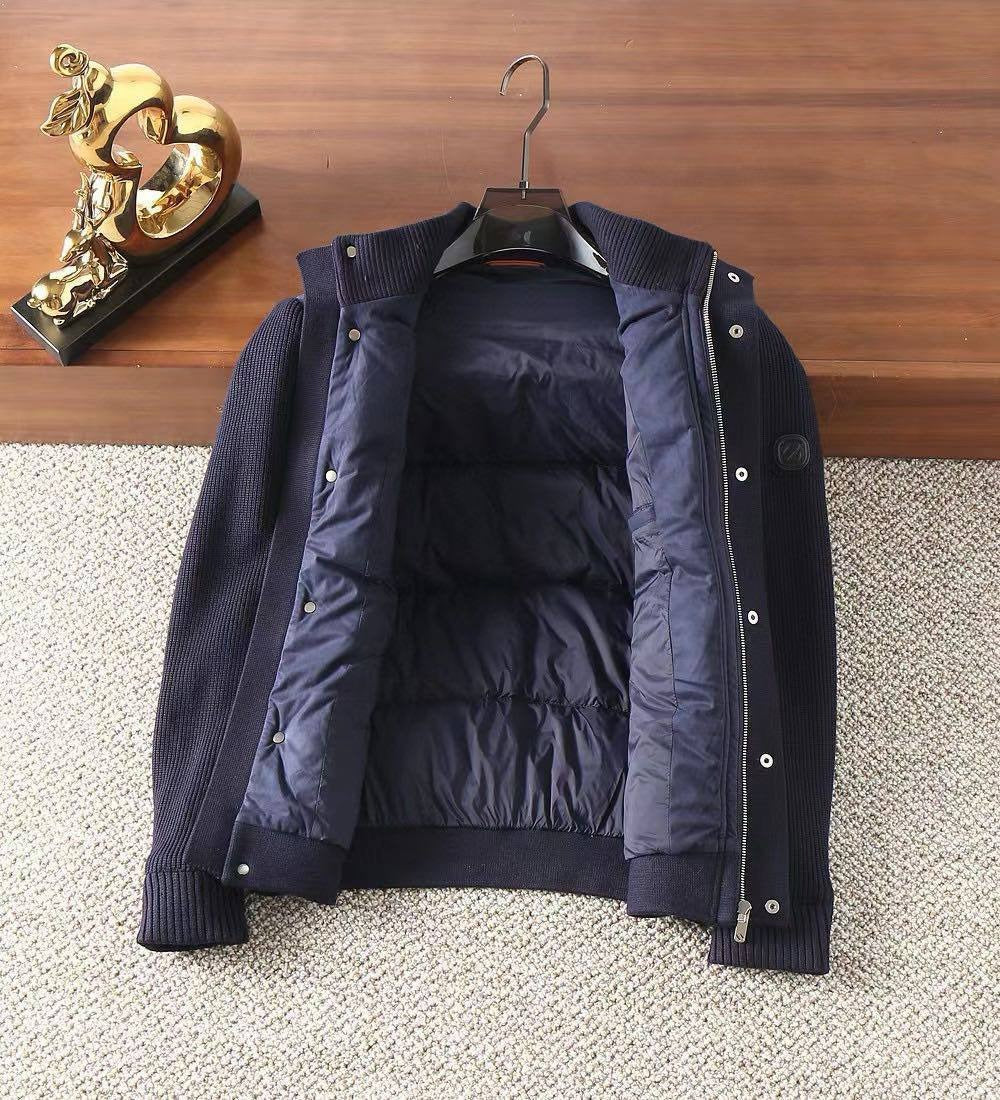 Quilted Knit Bomber Jacket – Midnight Navy