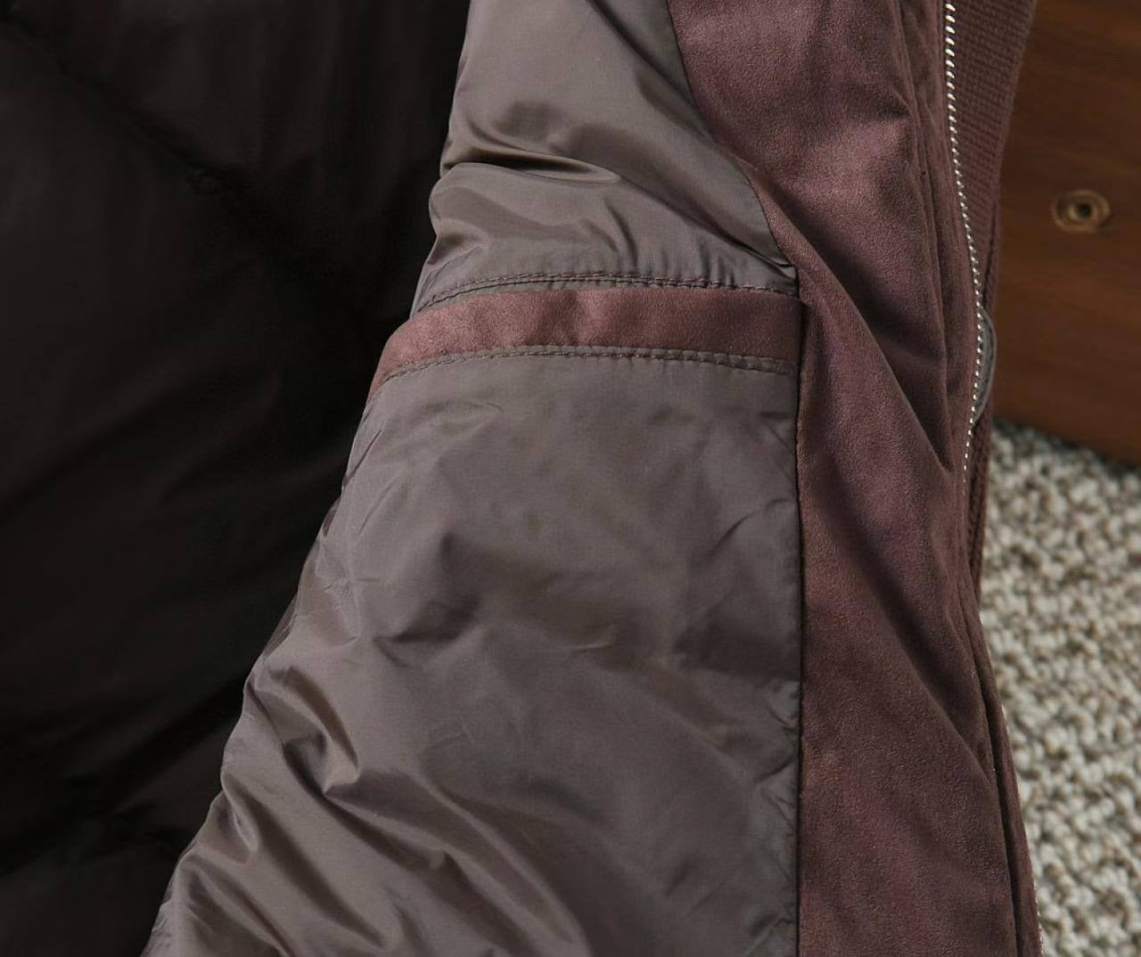Quilted Knit Bomber Jacket – Espresso