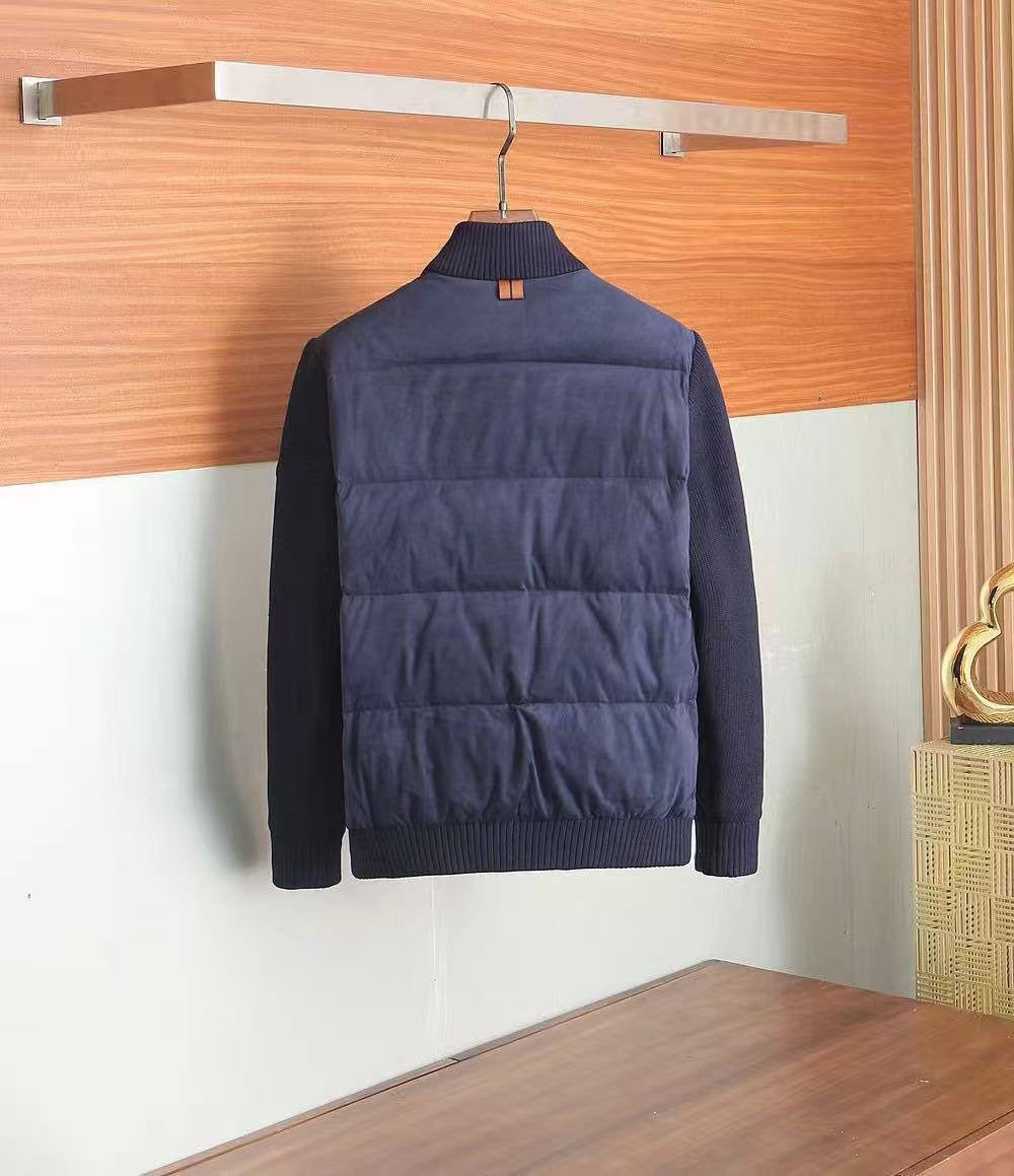 Quilted Knit Bomber Jacket – Midnight Navy