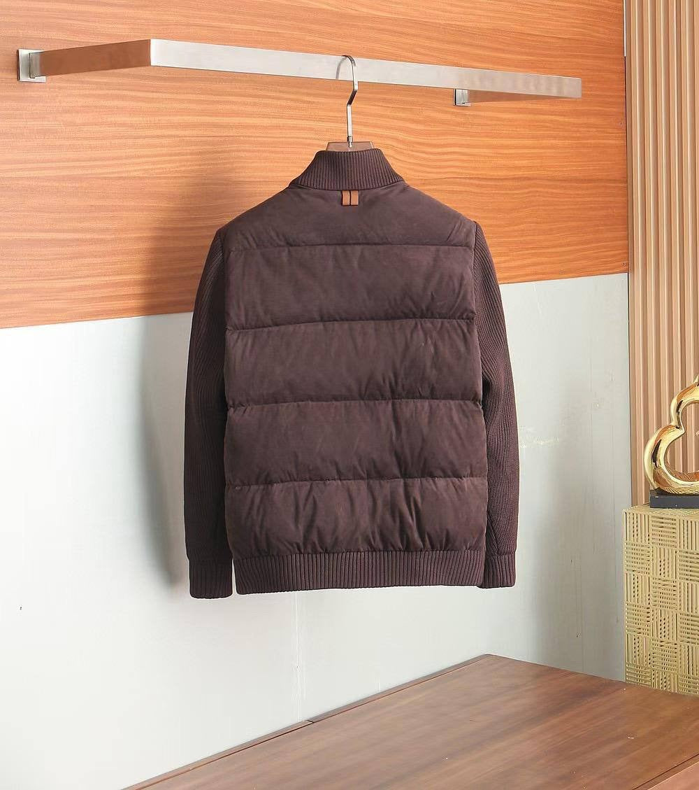 Quilted Knit Bomber Jacket – Espresso