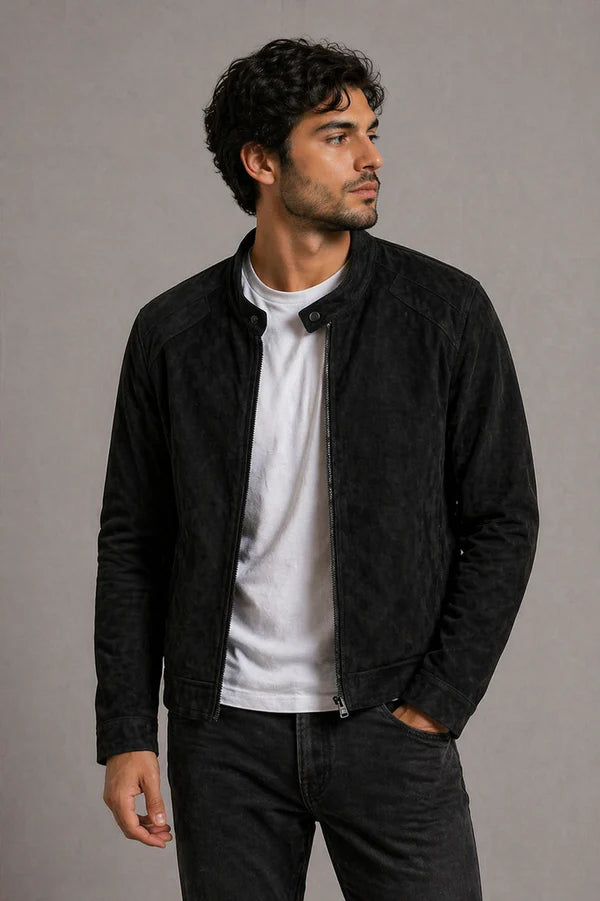 Jacket Suede Racer - Black
