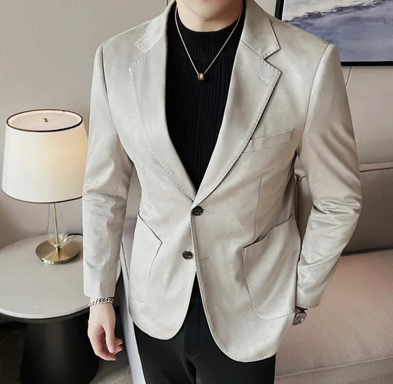 Blazer Suede Slim Fit - Brown