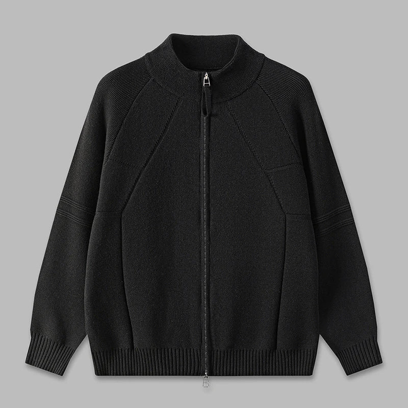 Jacket Knit Zip - Black