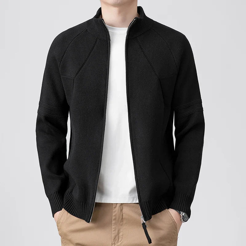 Jacket Knit Zip - Black
