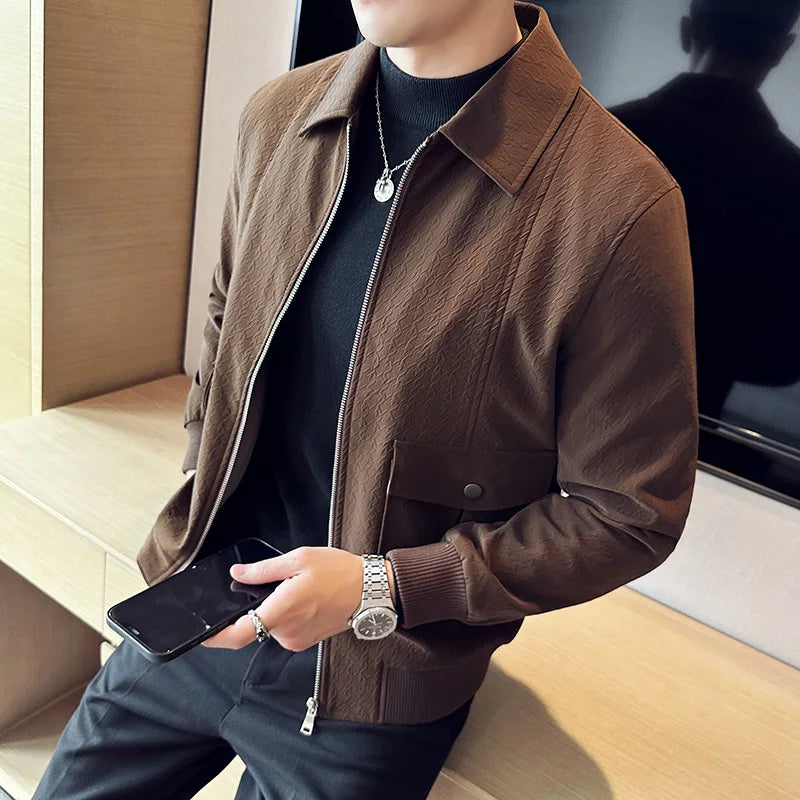 Jacket Slim Textured - Black