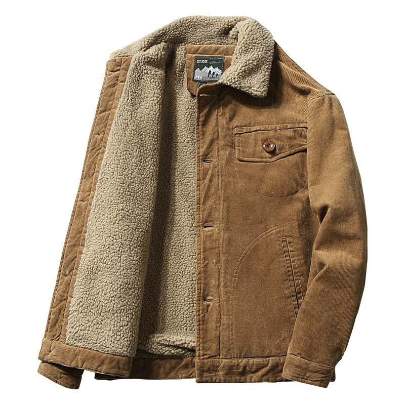 Thermal-Lined Corduroy Jacket – Light Beige