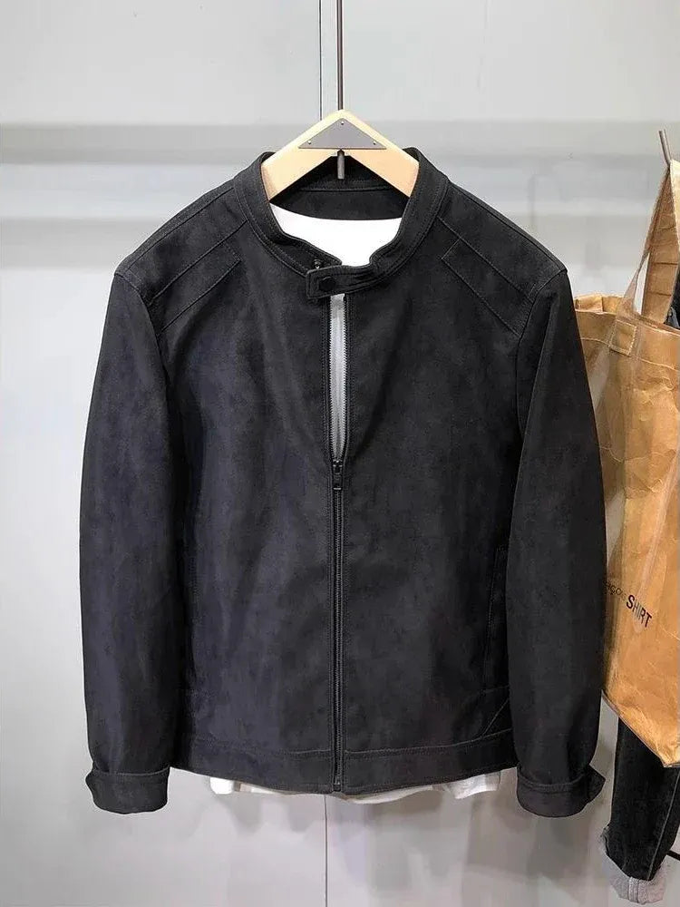 Jacket  Suede Front-Zip – Brown