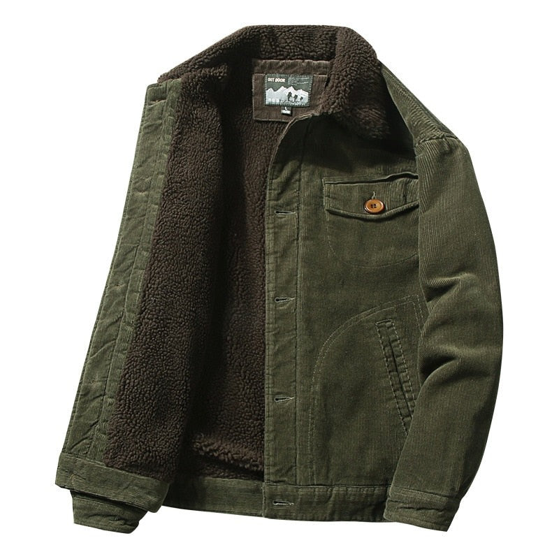 Thermal-Lined Corduroy Jacket – Light Beige