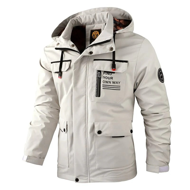 Hooded Waterproof Jacket – White