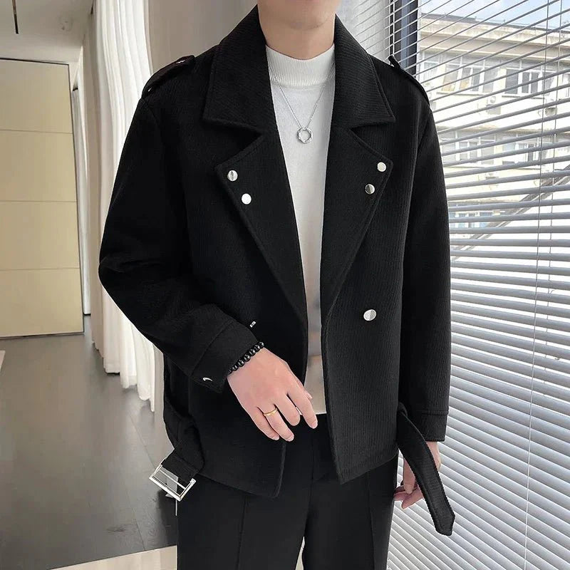 Jacket Double Breasted Wool - Coffee